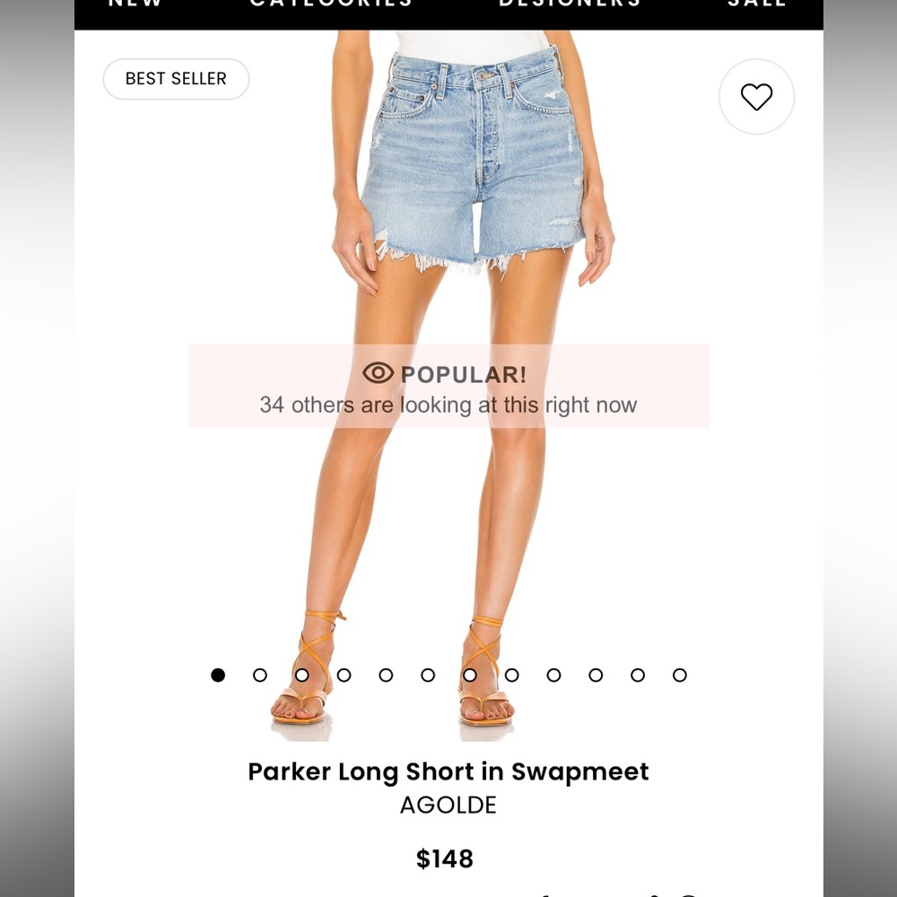 Agolde Parker long shorts in swampmeet